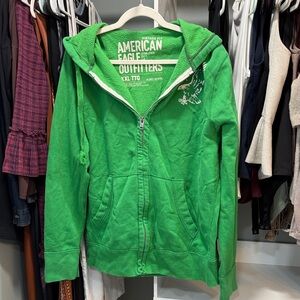 American Eagle men’s vintage wear zip up green hoody XXL